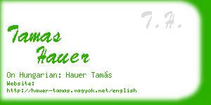 tamas hauer business card